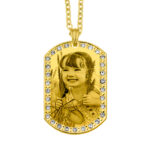 Cherished Gold Memory Dog Tag With White Zircon