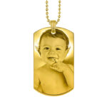 Always With You Gold Dog Tag Photo Pendant