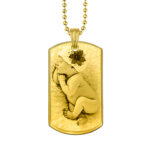 Forever With Me Gold 3D Dog Tag Pendant