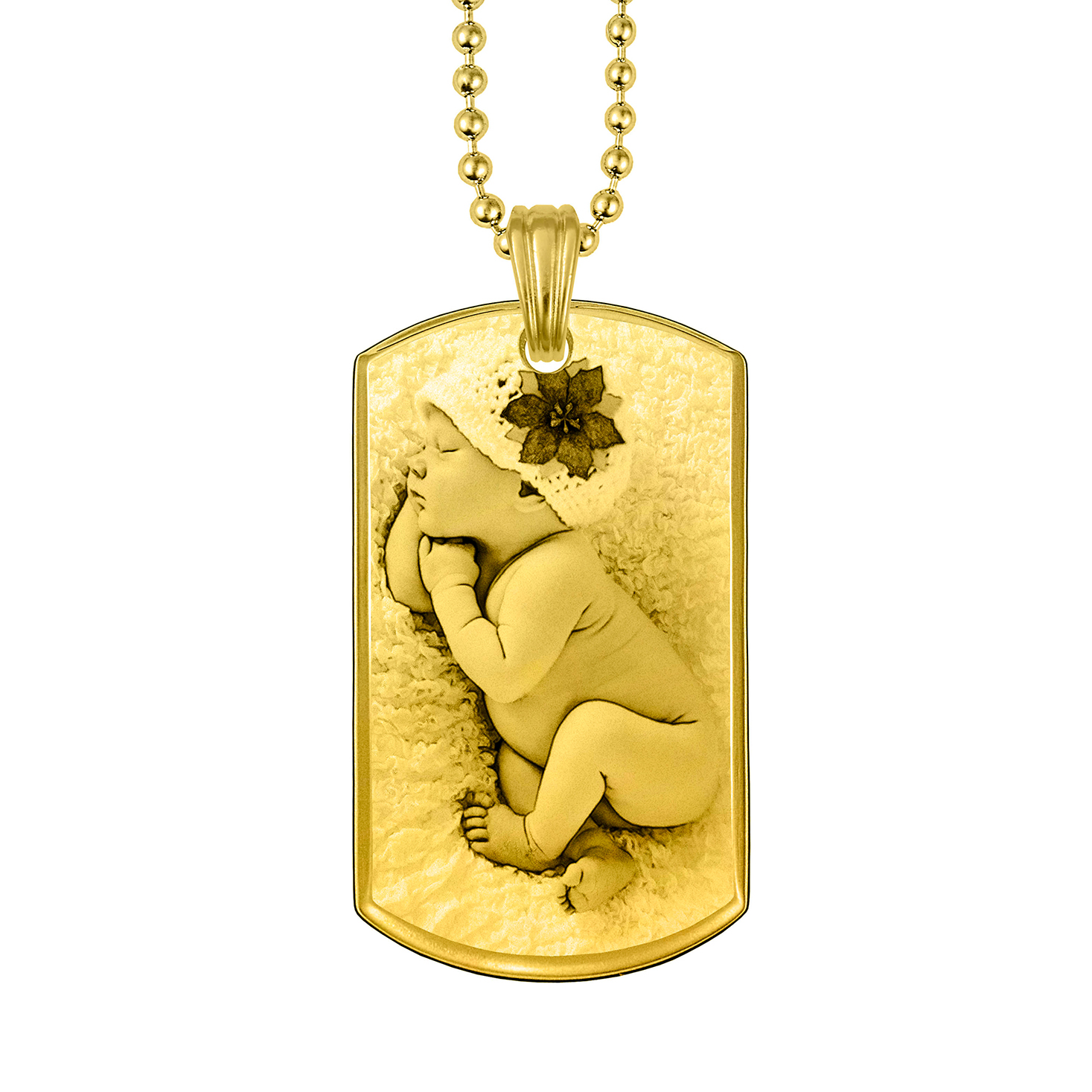Forever With Me Gold 3D Dog Tag Pendant