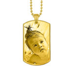 Always By My Side Photo Gold Dog Tag Pendant