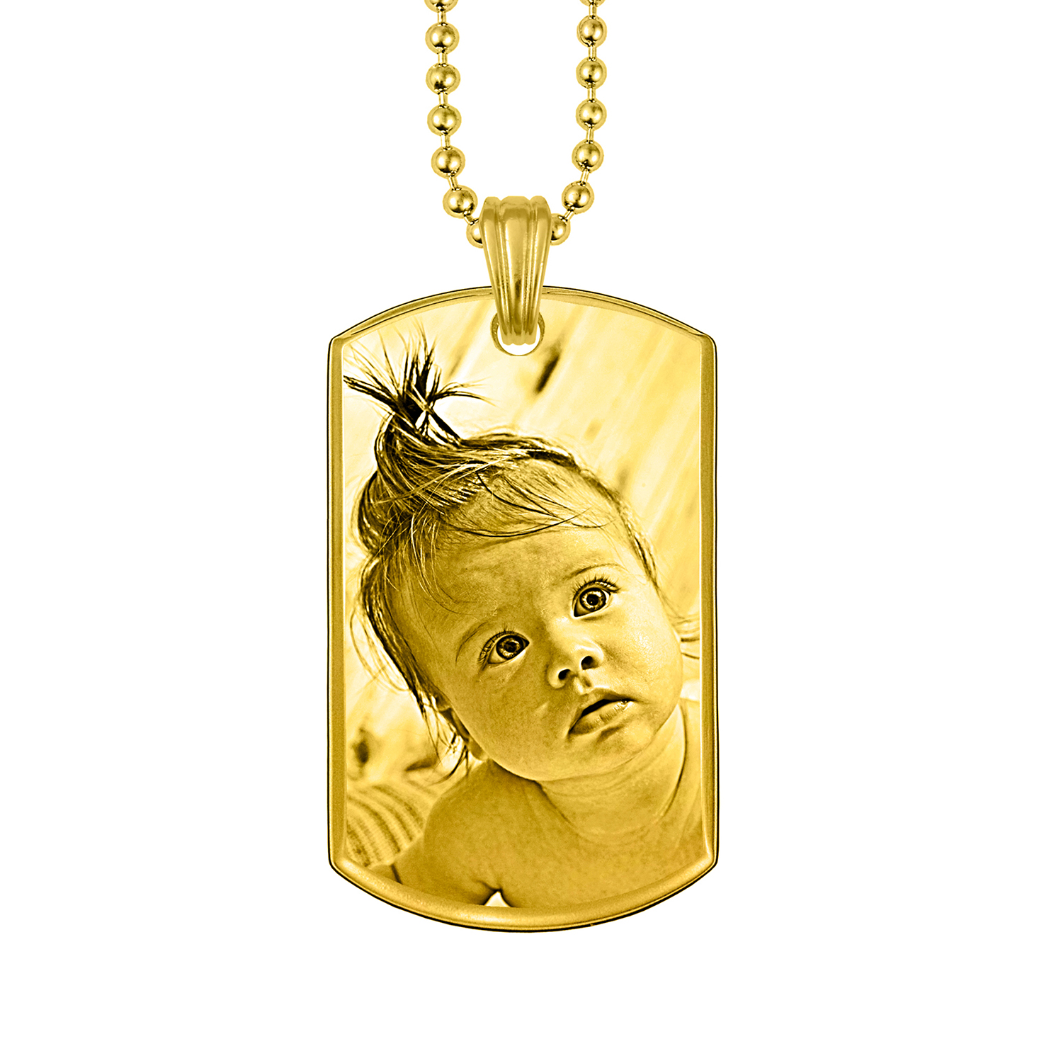 Always By My Side Photo Gold Dog Tag Pendant