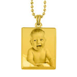 Captured Love Gold 3D Rectangular Pendant