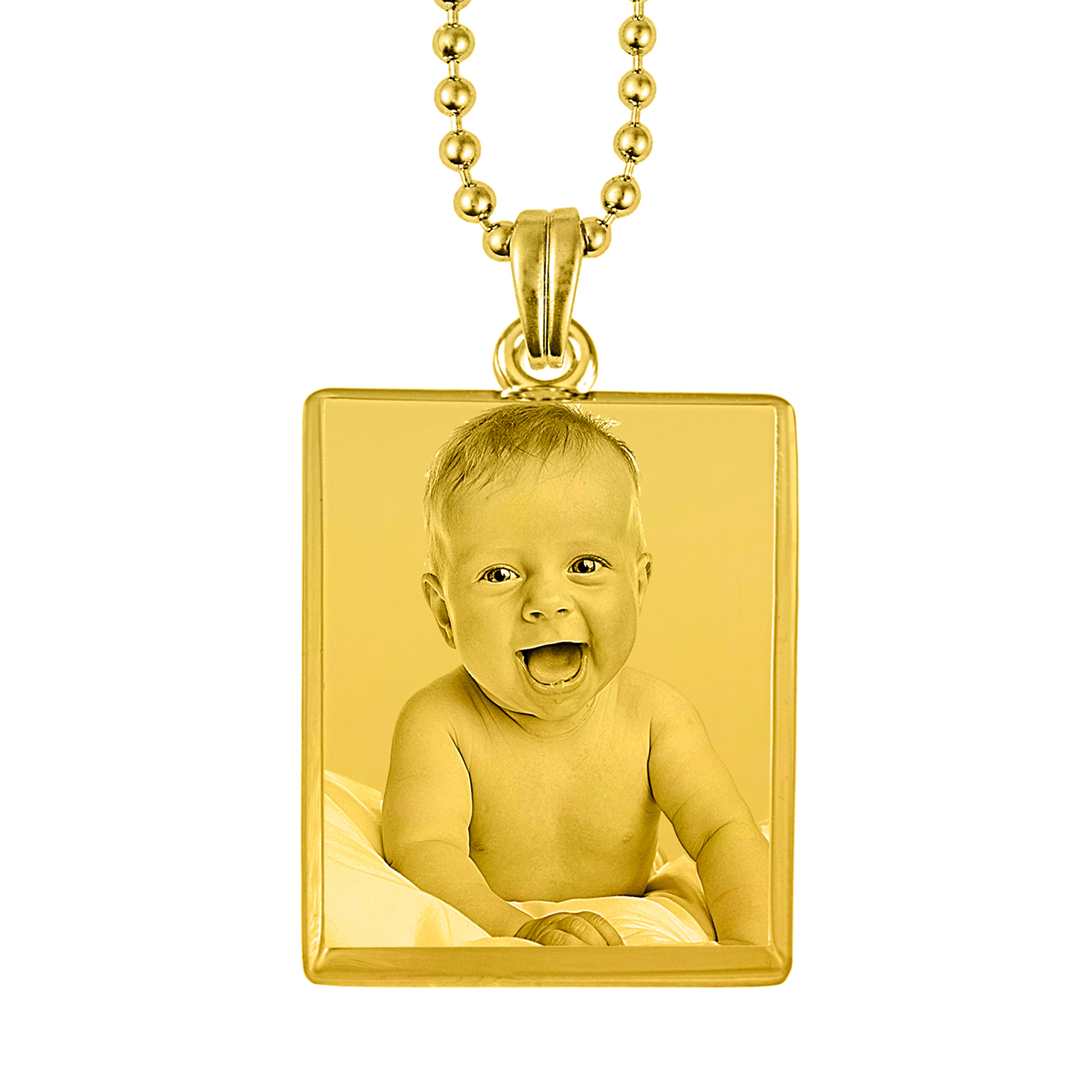 Captured Love Gold 3D Rectangular Pendant