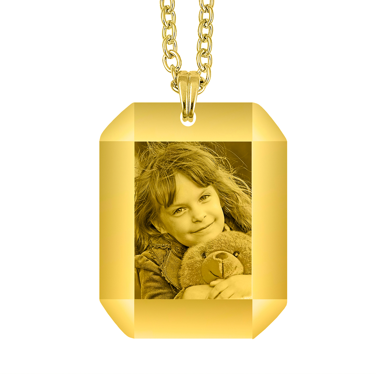Cherished Gold 3D Octagon Memory Pendant