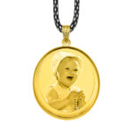 Cherished Gold Circle Frame Memory Pendant