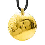 Always By My Side Photo Gold Round Pendant