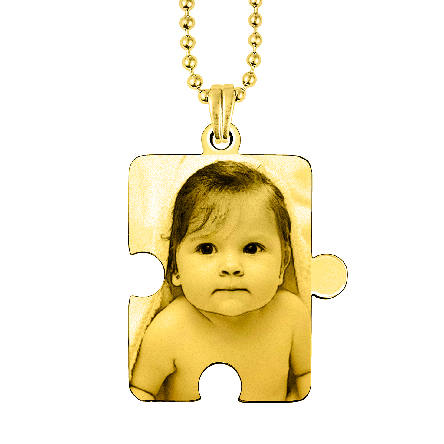 Personalised Gold Puzzle Picture Pendant