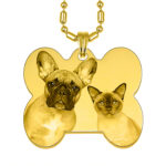 Gold Collar Tag Memory Photo Pendant