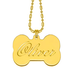 Engraved Gold Collar Tag