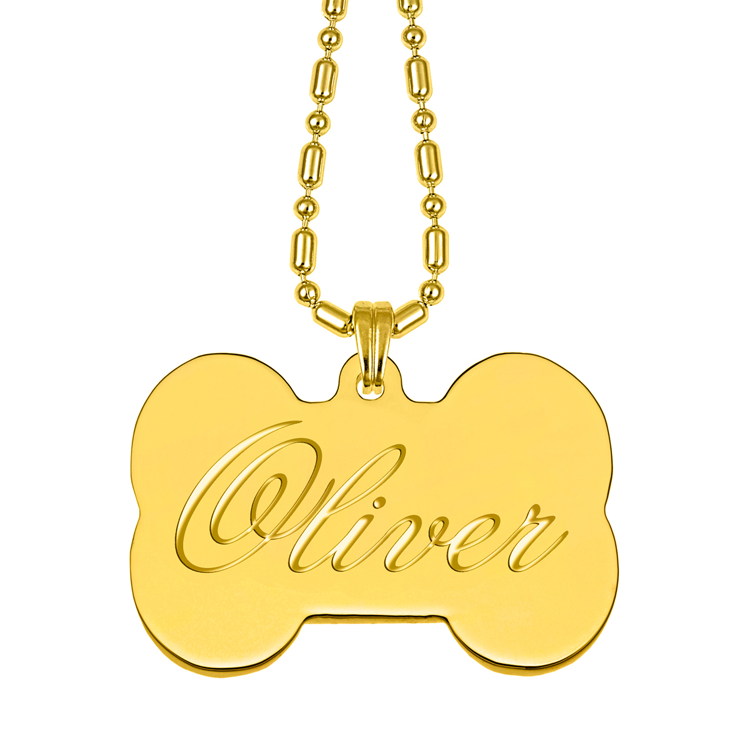 Engraved Gold Collar Tag