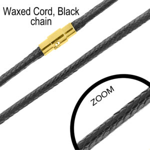 Waxed Cord, Black, Gold