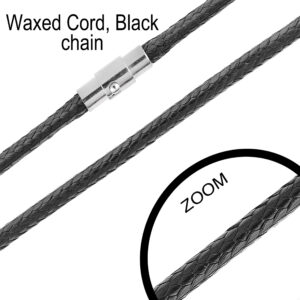 Waxed Cord, Black, Steel