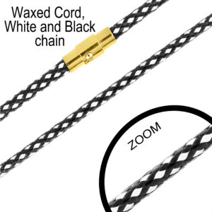 Waxed Cord, Black and White, Gold
